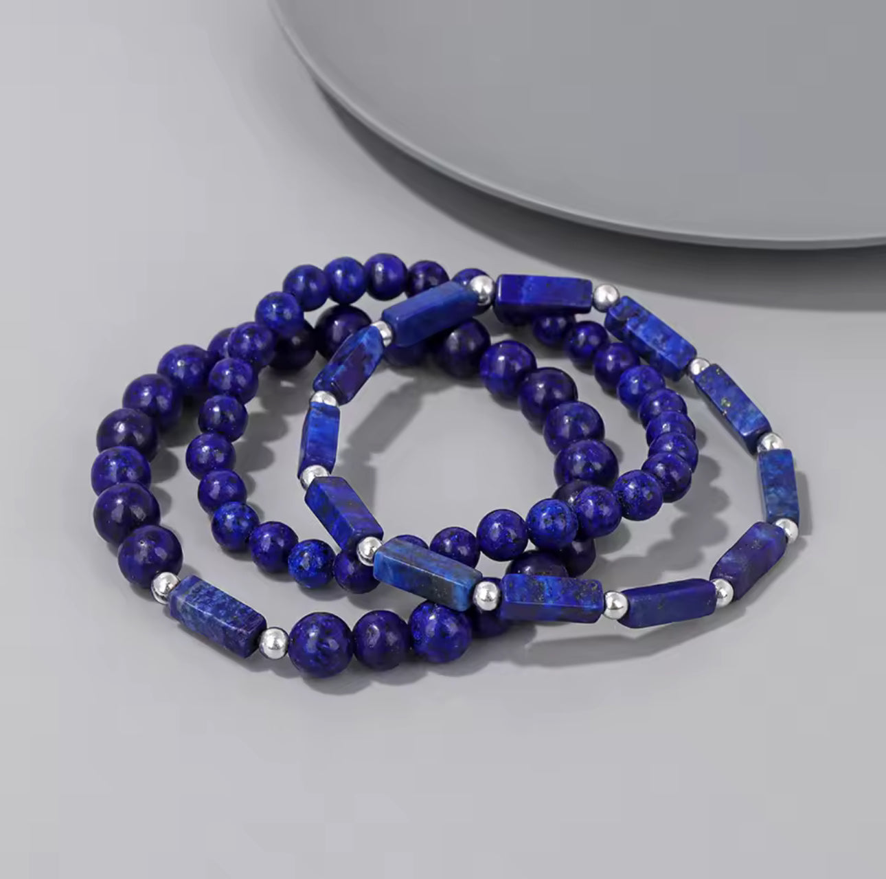 Ensemble de 3 Bracelets "Vérité & Sagesse" en Lapis Lazuli