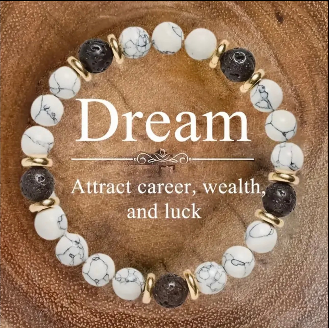 Bracelet Harmonie et Énergie – Howlite et Pierre de Lave