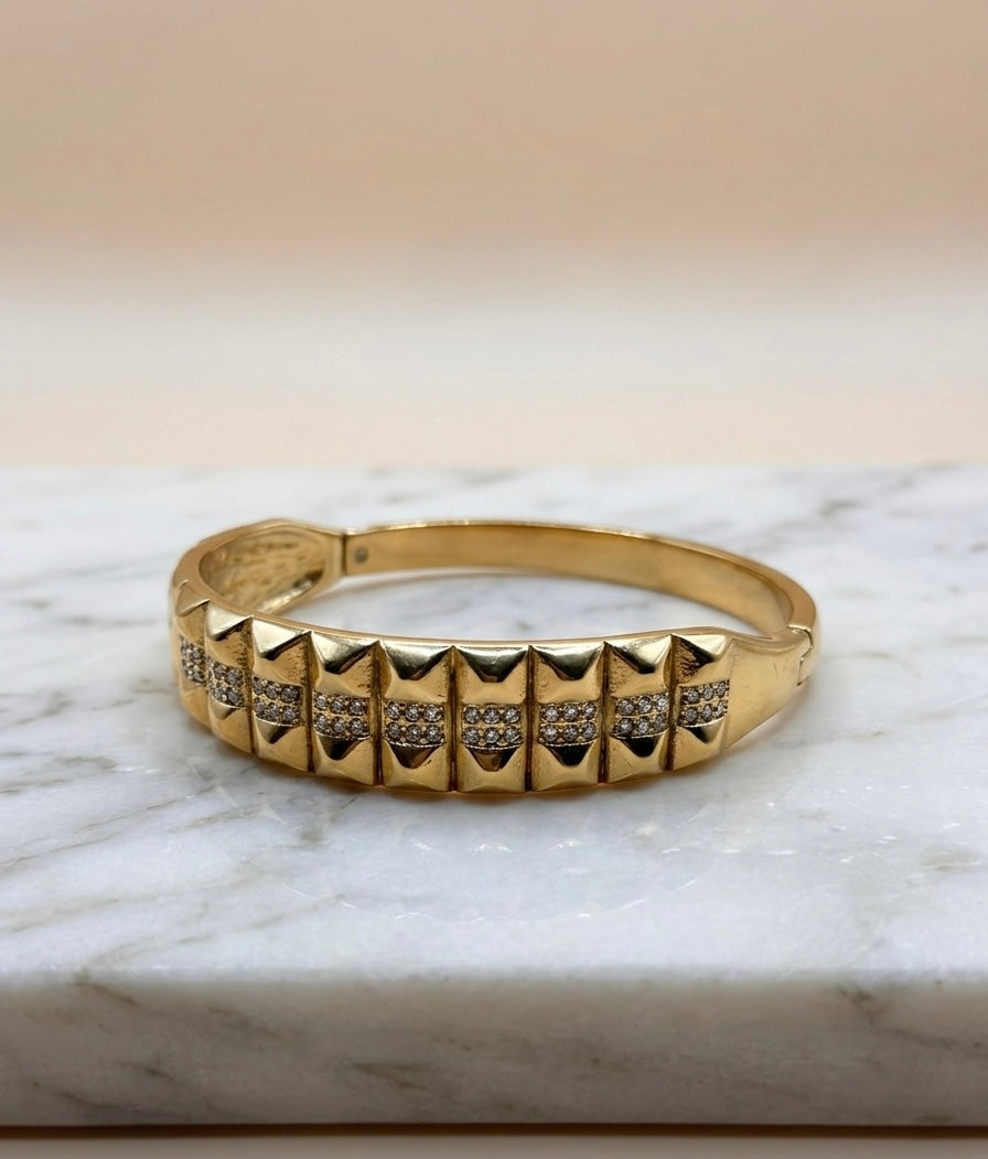 Bracelet Jonc "Arès" – Studs Pyramidaux & Acier Inoxydable 316L
