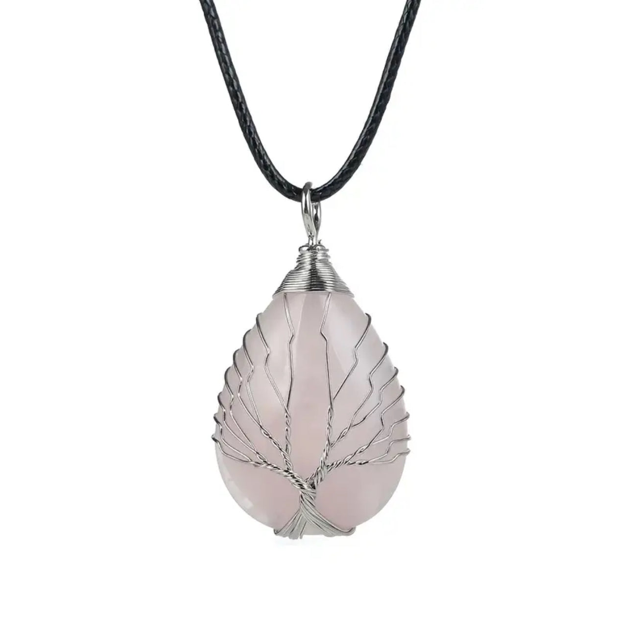 Collier “Arbre d’Amour” en Quartz Rose