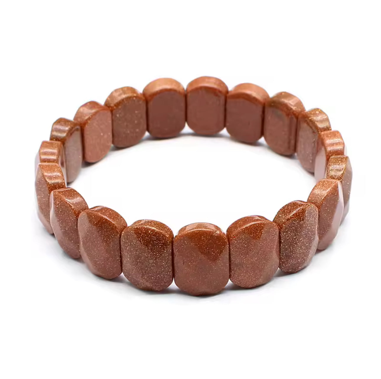 Bracelet "Soleil Cuivré" en Pierres de soleil ( Goldstone )