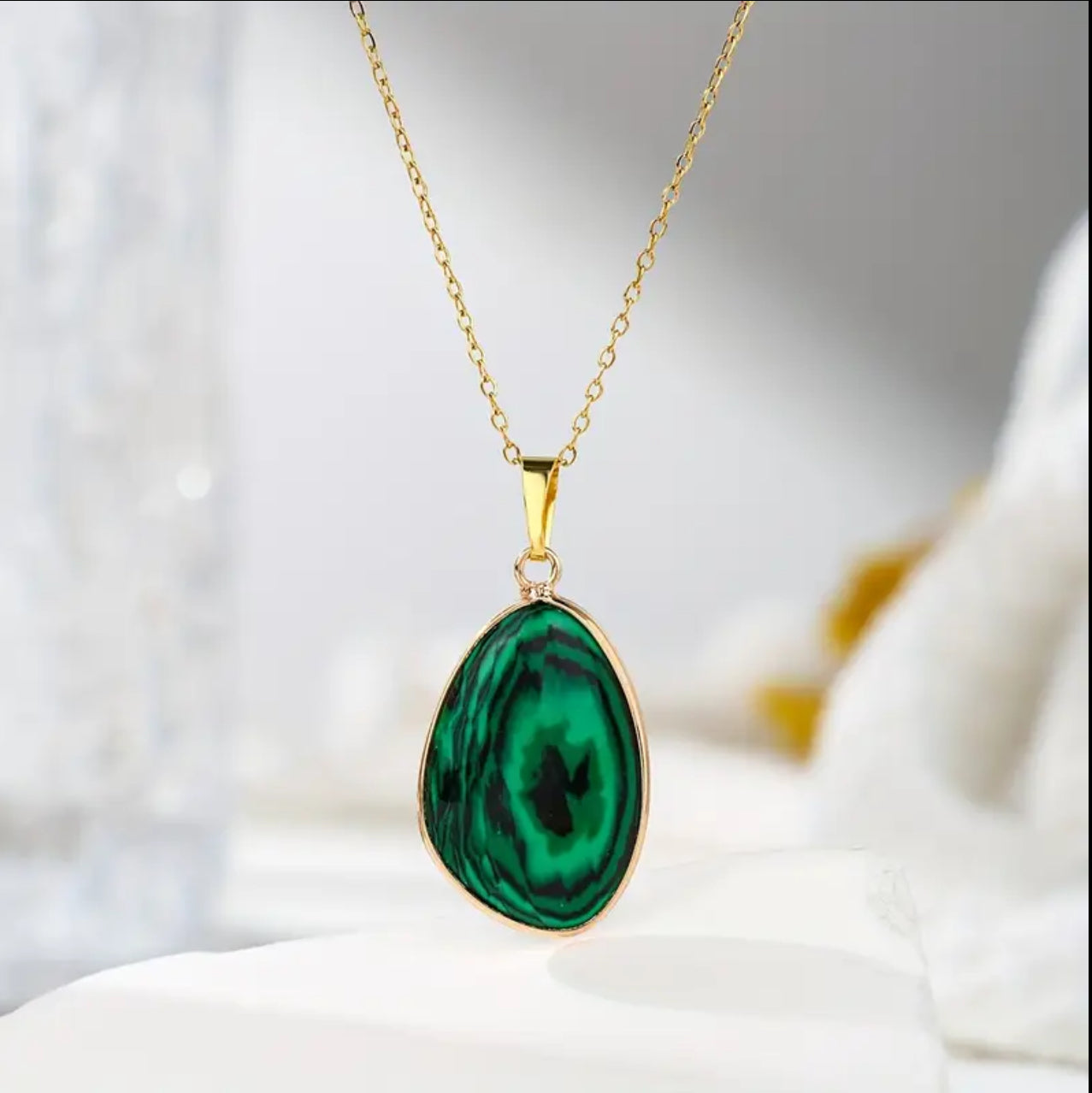 Collier “Forêt Enchantée” en Malachite