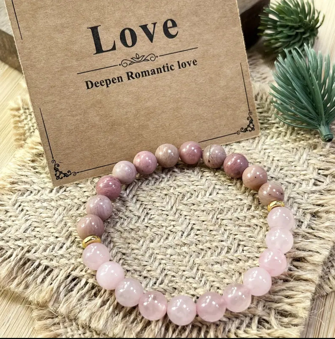 Bracelet Amour et Douceur – Quartz Rose et Rhodonite