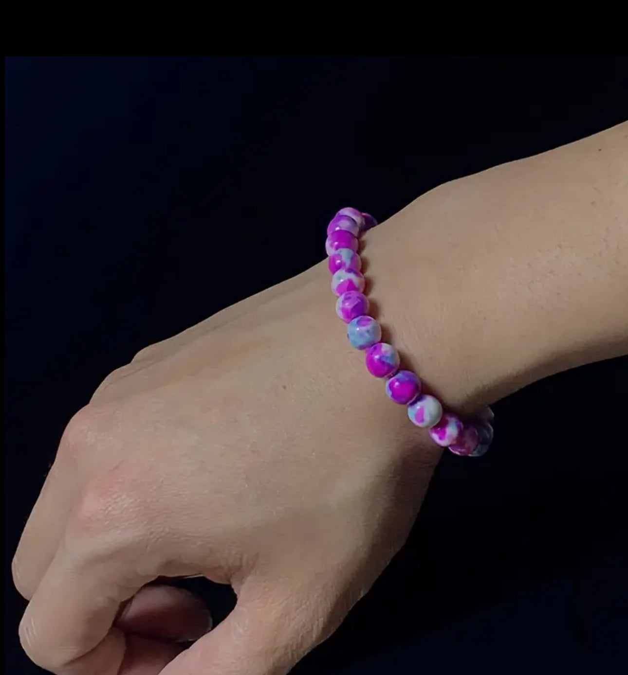 Bracelet Douceur en Howlite Teintée Rose et Bleue