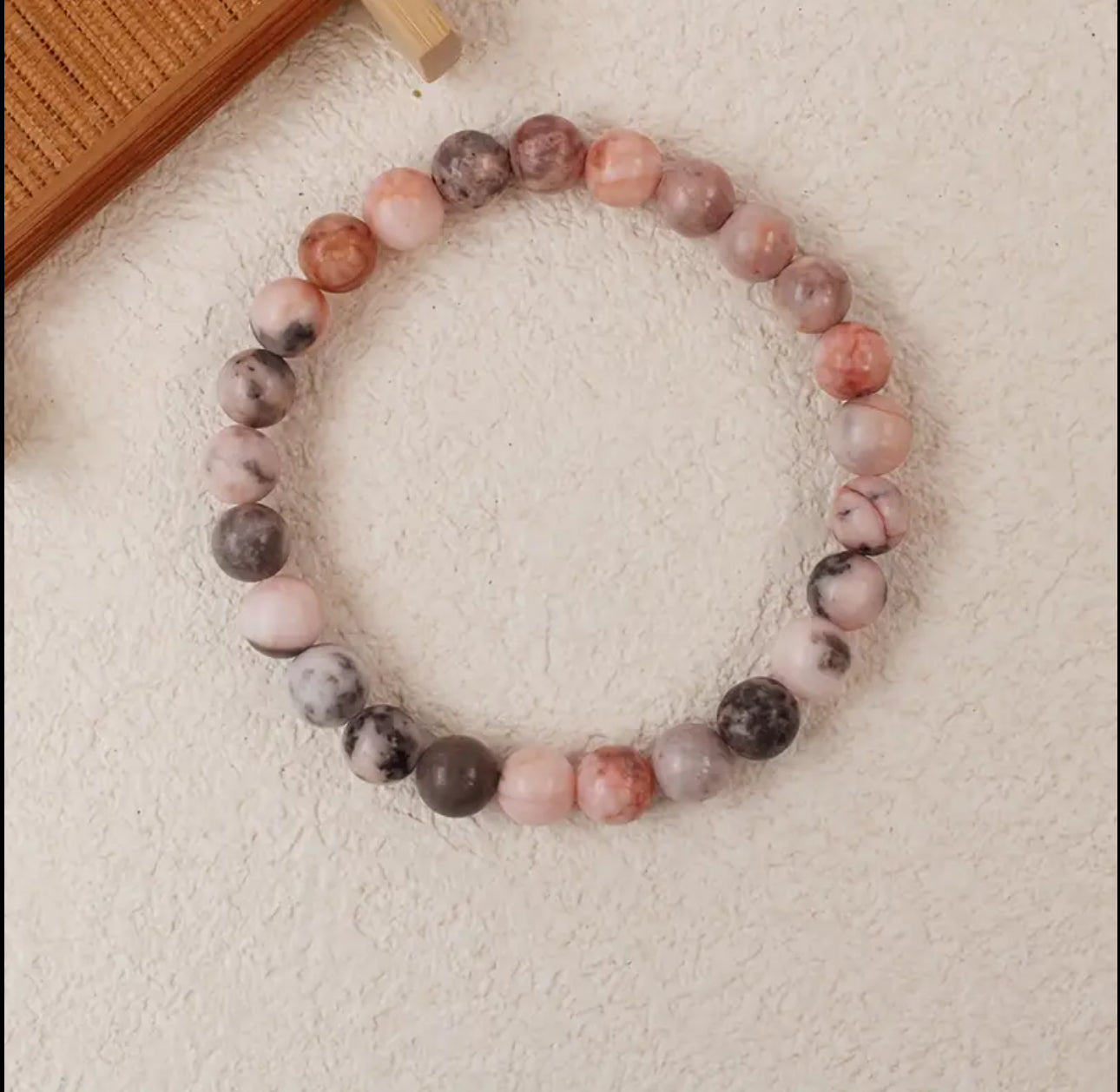Bracelet « Douceur & Guérison du cœur » — Rhodonite