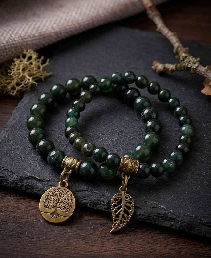 Bracelet Duo "Mémoire Ancestrale" en Jaspe Kambaba