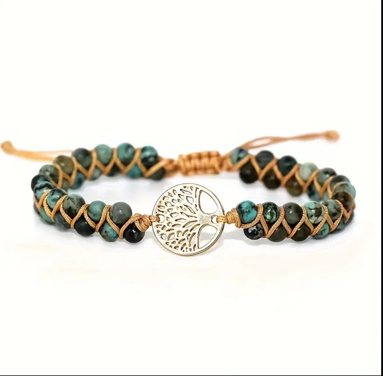 Bracelet Arbre de Vie en Pierres Naturelles – Tressage Macramé