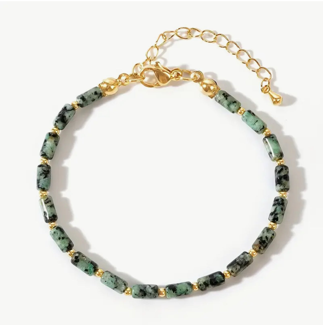 Bracelet Fin "Douce Harmonie" en Jaspe Kiwi