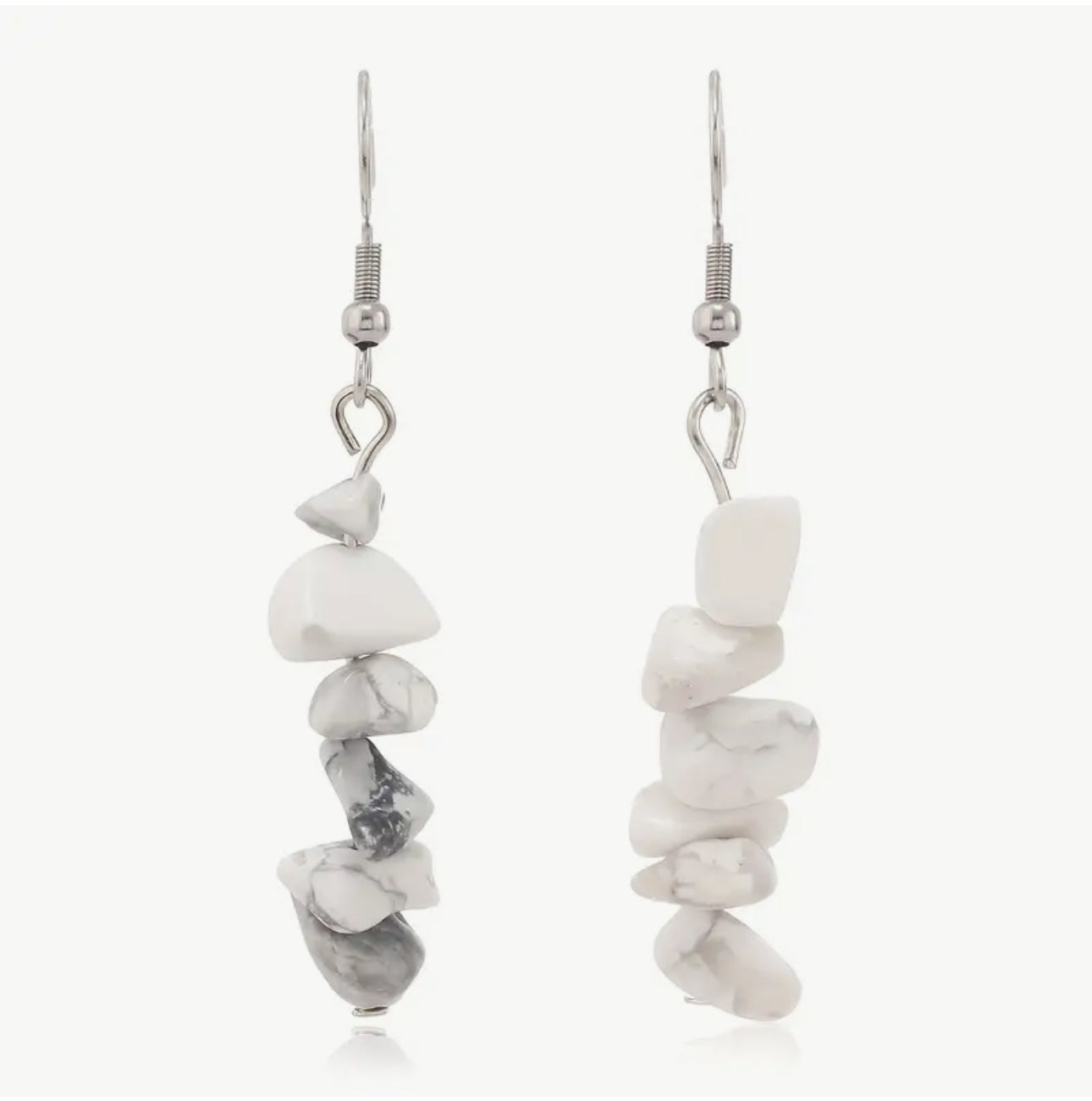Boucles d'oreilles "Sérénité Blanche" en Howlite
