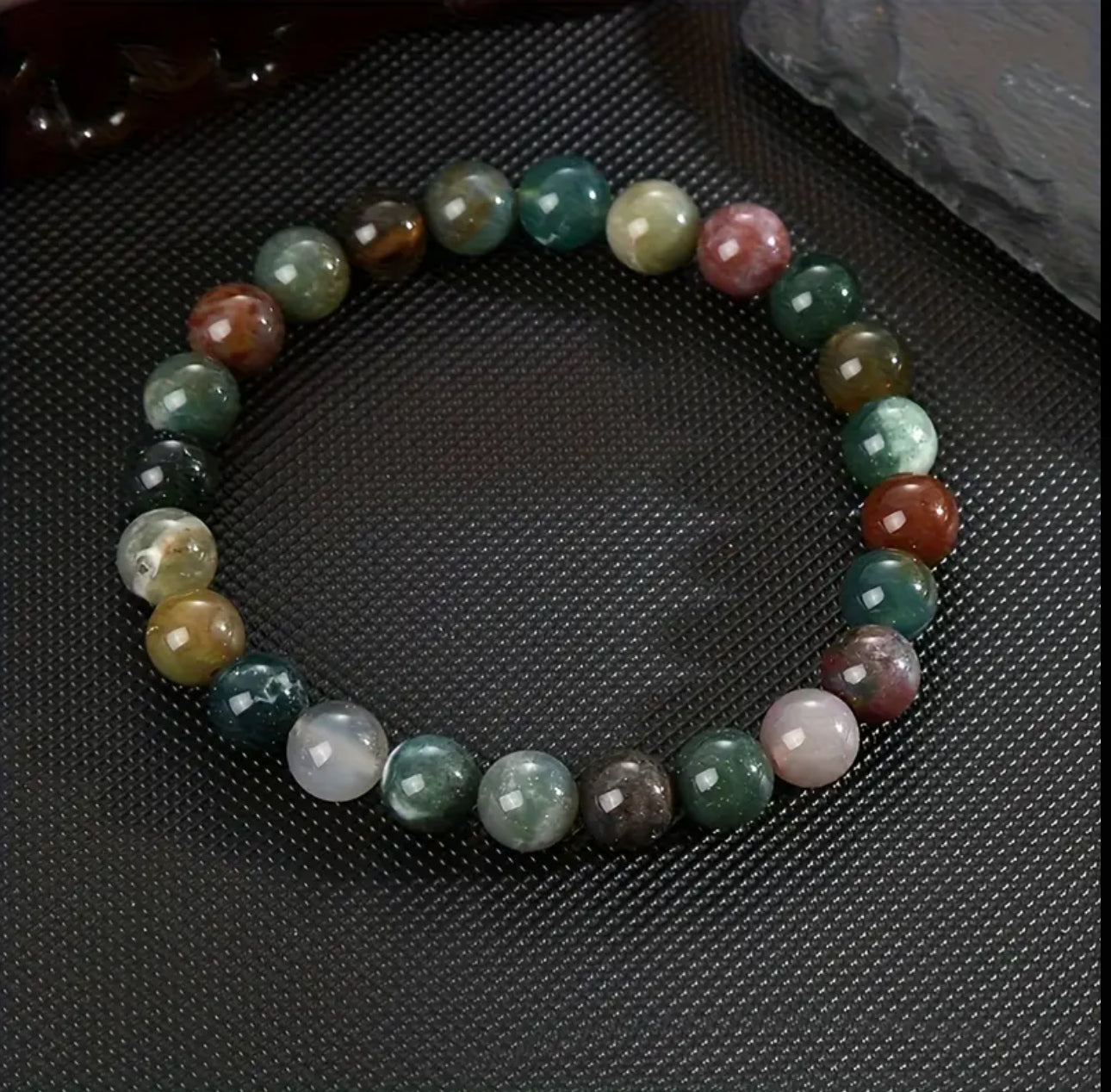 Bracelet en Agate Indienne – Harmonie et Stabilité