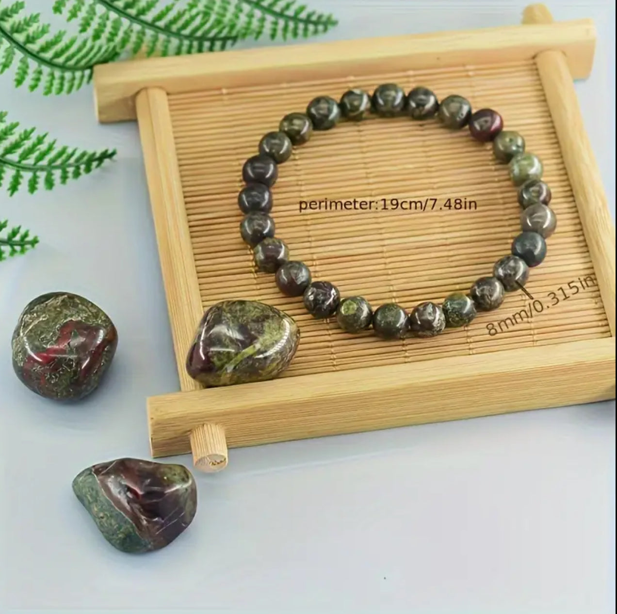 Bracelet "Pierre de Sang de Dragon" - Force, Courage & Vitalité