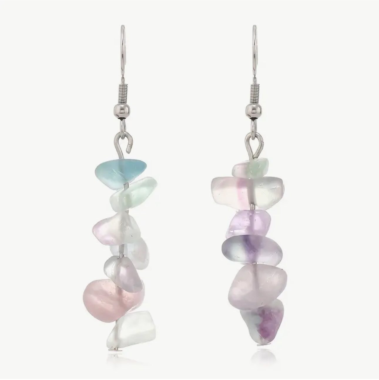 Boucles d'oreilles "Harmonie Arc-en-ciel" en Fluorite