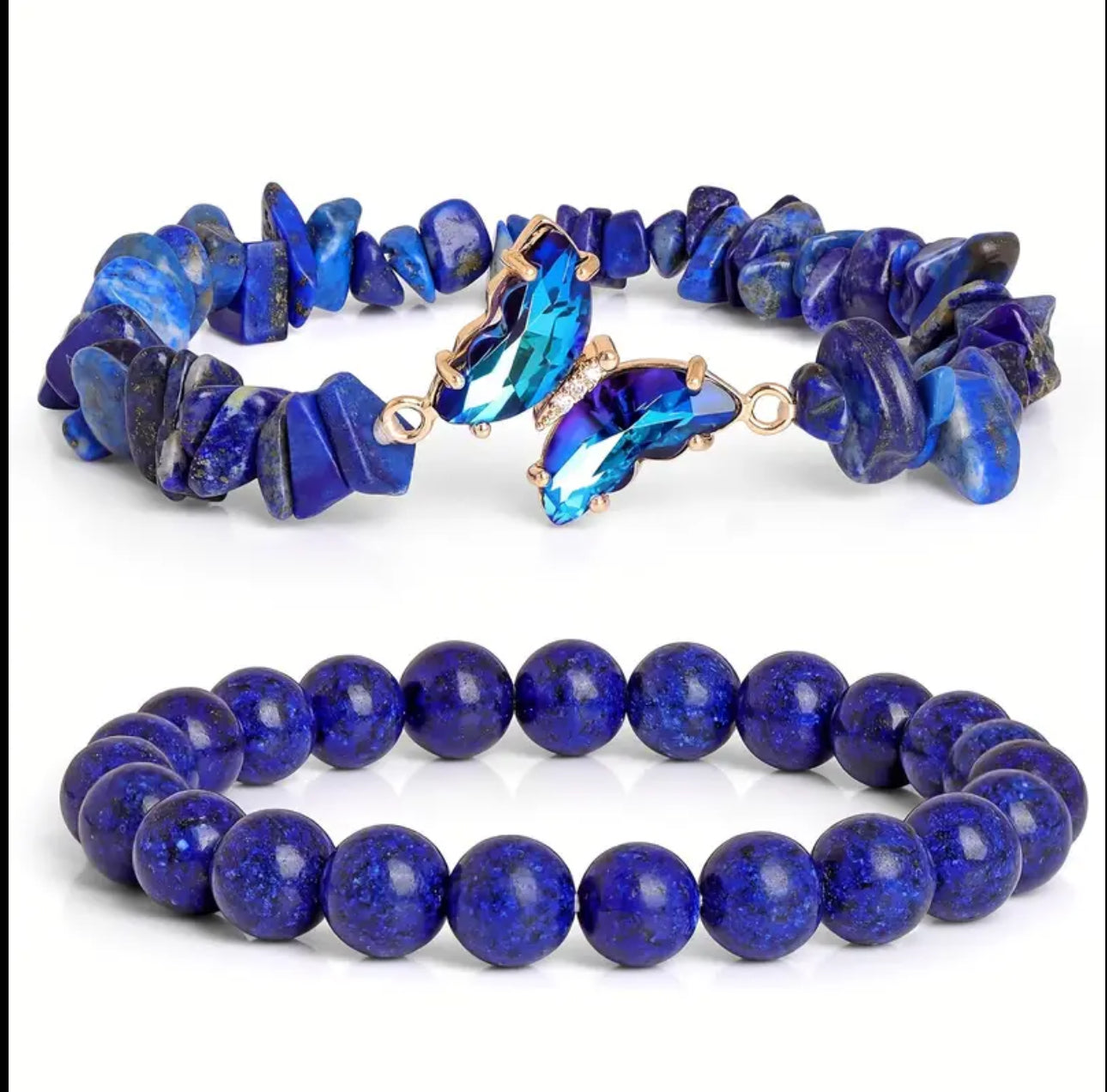 Duo de Bracelets en Lapis Lazuli Naturel - Sagesse & Communication