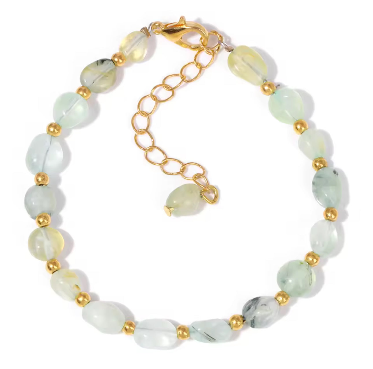 Bracelet "Douceur Végétale" en Pierre de Raisin (Prehnite)
