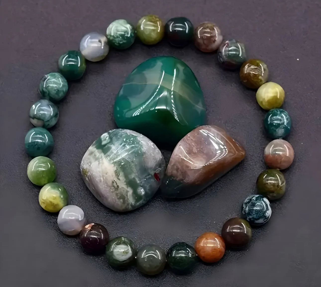 Bracelet en Agate Indienne – Harmonie et Stabilité