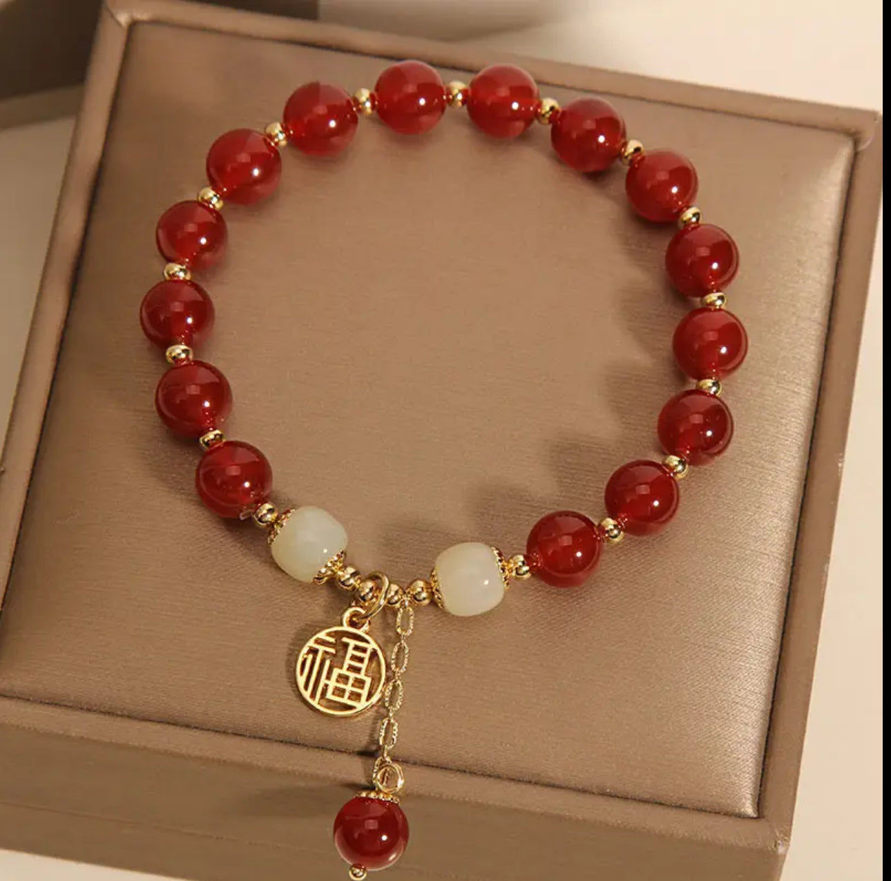 Bracelet Énergie & Harmonie – Perles Rouges et Blanches