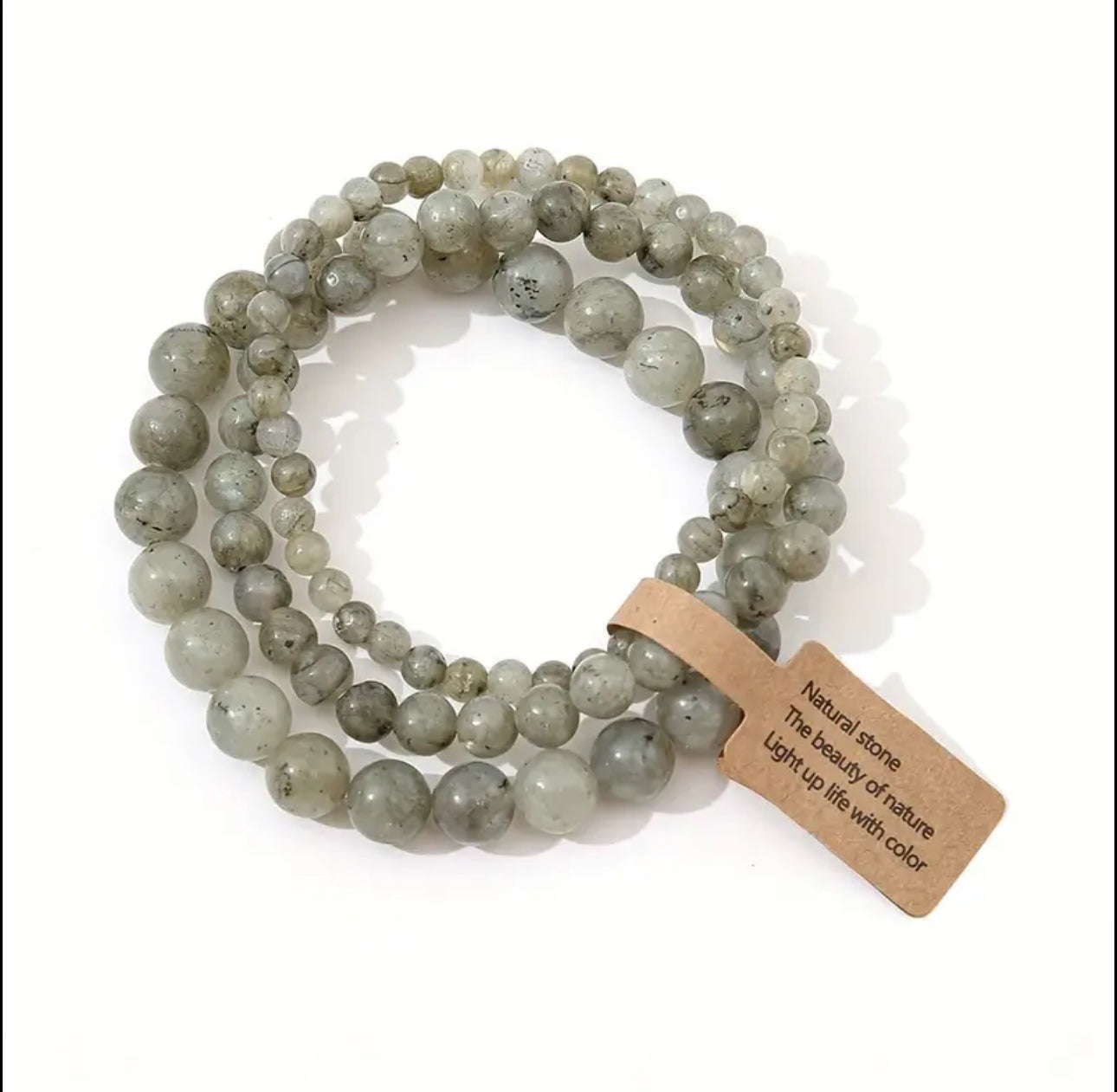 Set de 3 Bracelets "Bouclier du Magicien" en Labradorite