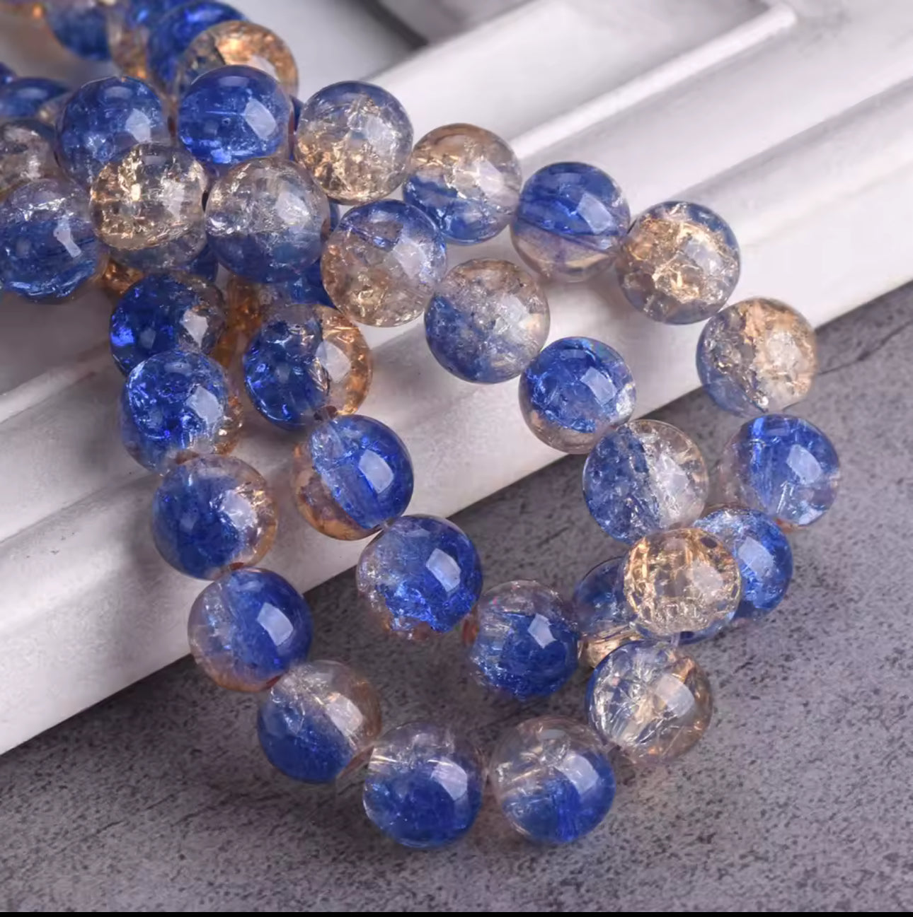 Bracelet « Lumière Céleste » — Quartz Aura Bleu & Doré