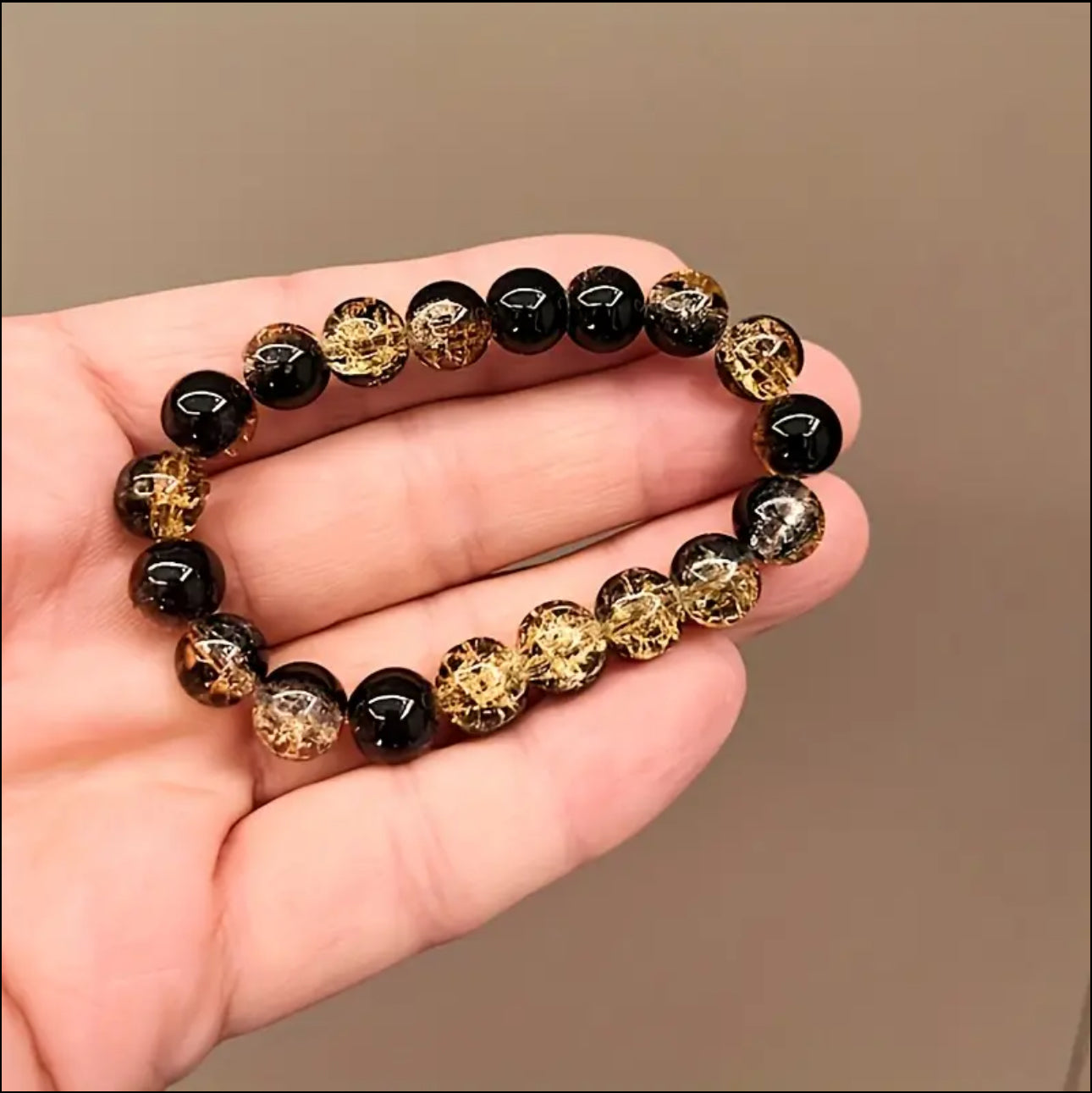 Bracelet « Force & Protection » — Quartz Fumé & Quartz Craquelé