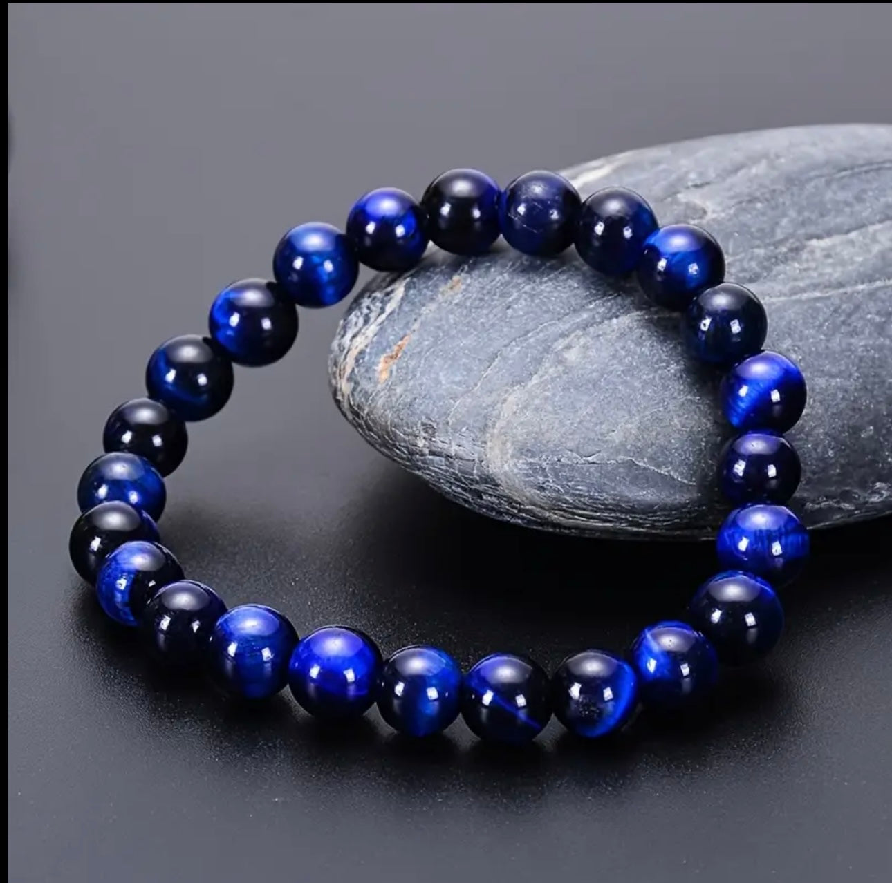 Bracelet en Œil de Tigre Bleu – Protection & Clarté Intérieure