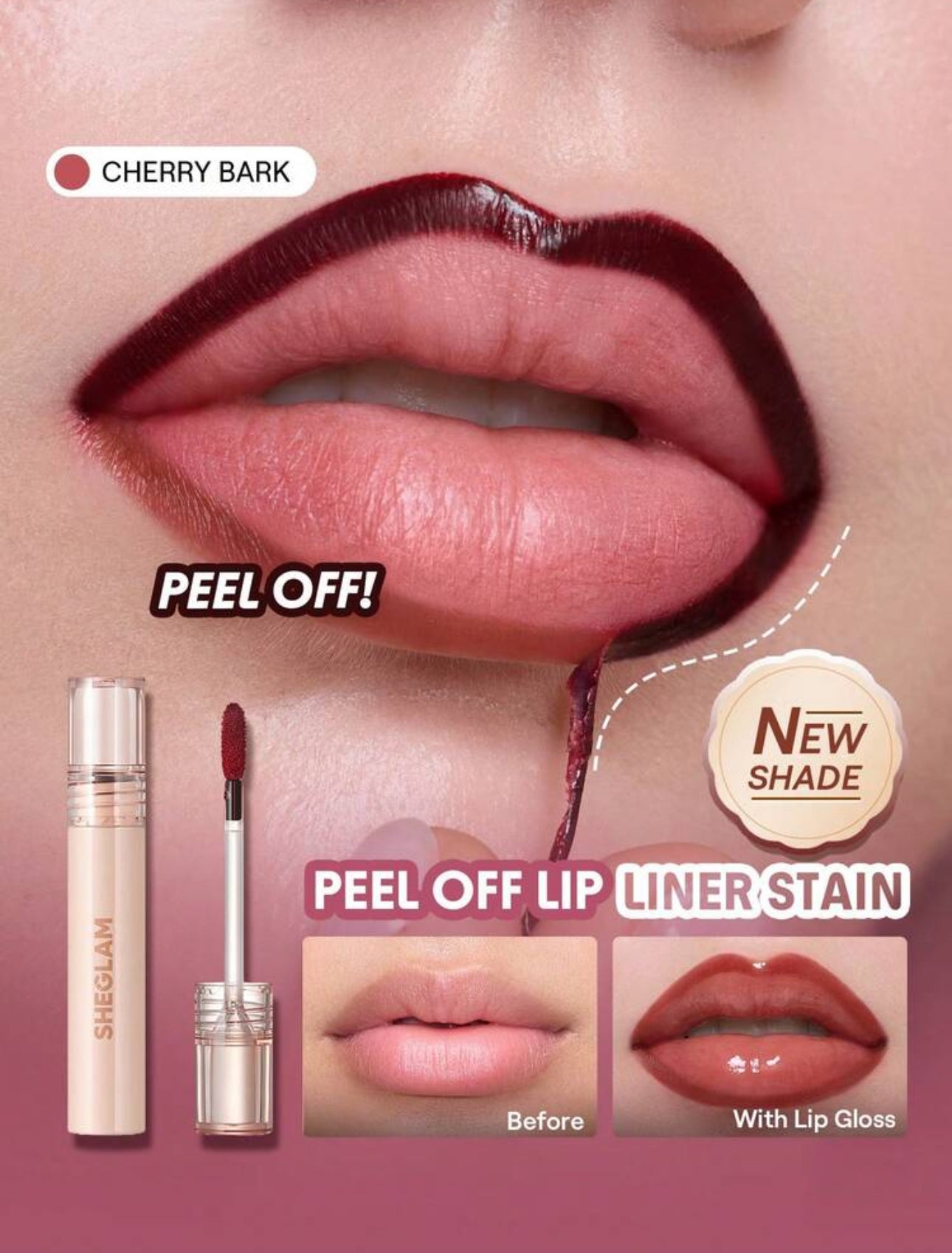 SHEGLAM Encre à Lèvres Contour Peel-Off "Fall In Line" - Lip Liner Longue Tenue (3 g)