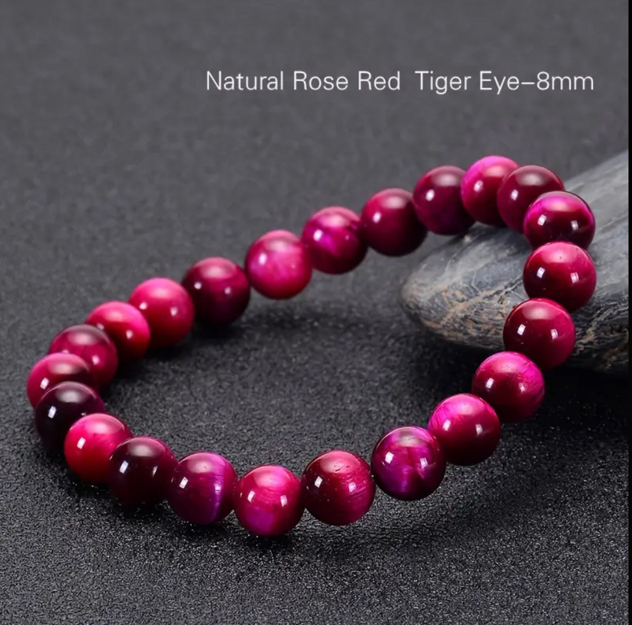 Bracelet en Œil de Tigre Rose – Confiance & Énergie Féminine