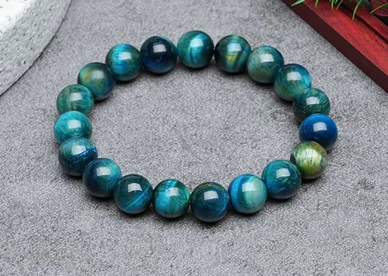Bracelet en Pierre de Tigre Bleu-Vert – Équilibre et Harmonie