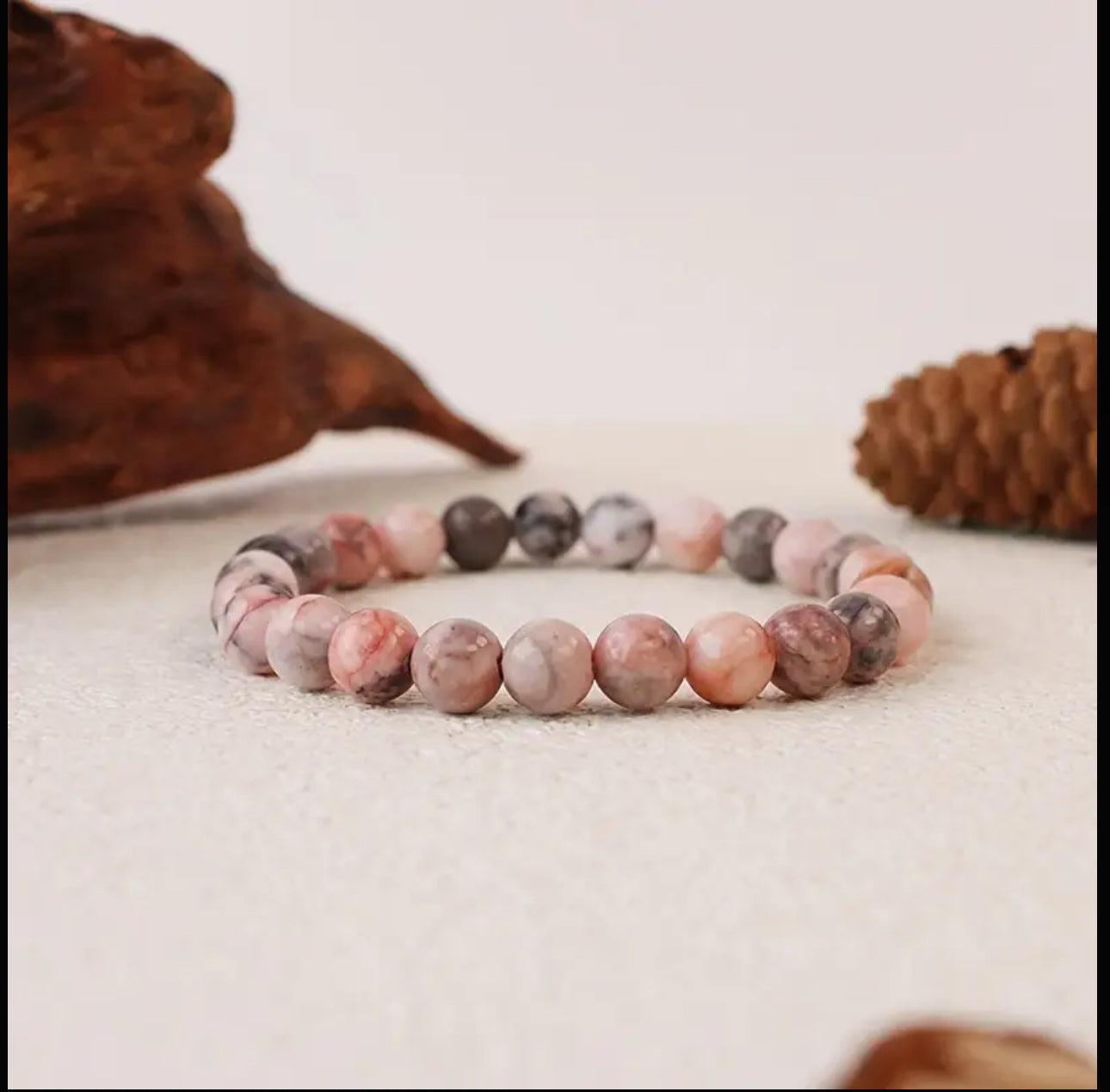 Bracelet « Douceur & Guérison du cœur » — Rhodonite