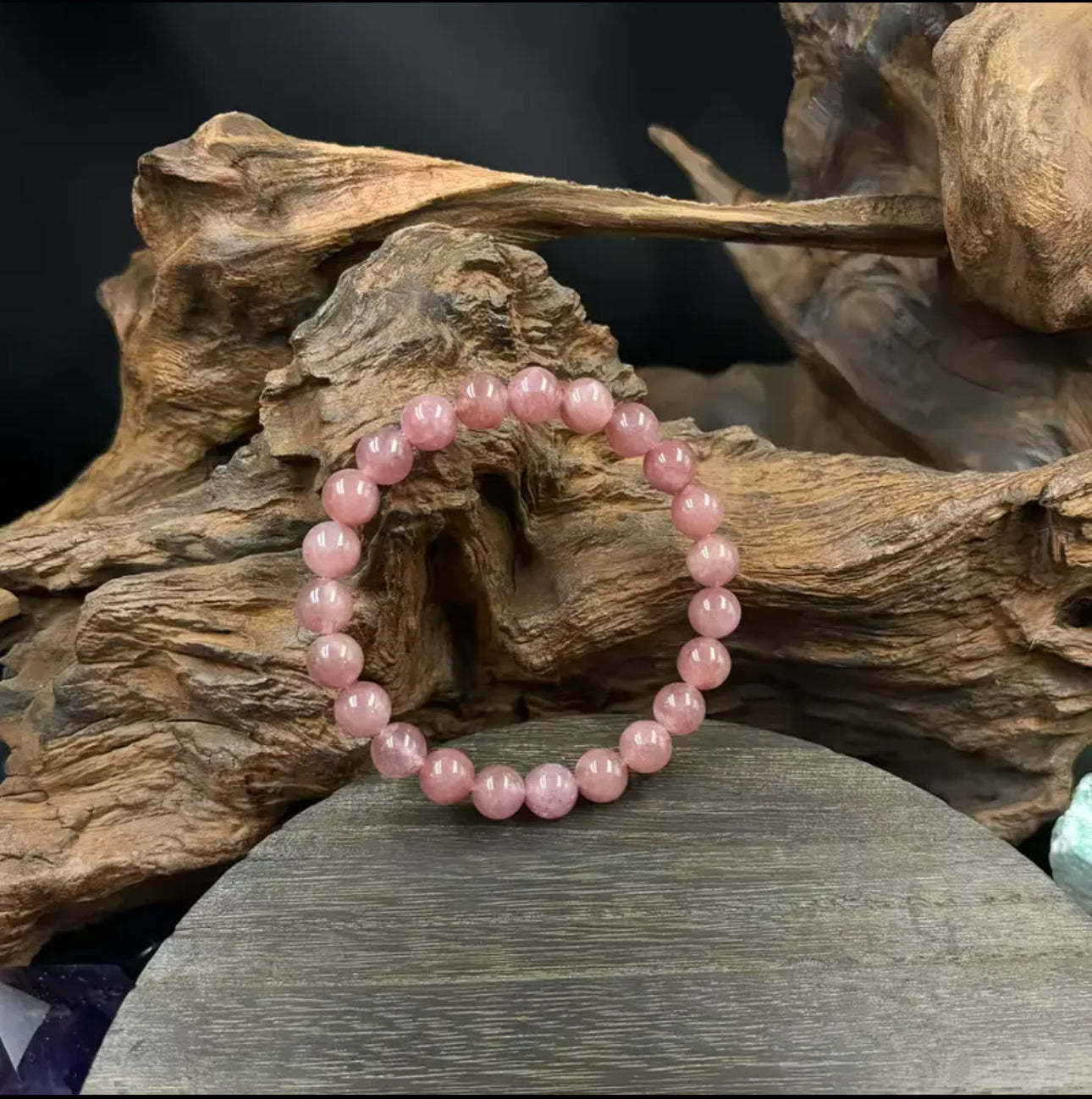 Bracelet en Quartz Fraise Naturel - Joie et Amour de Soi