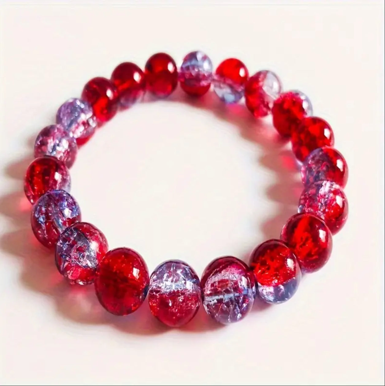 Bracelet en Quartz Cerise Craquelé – Énergie & Passion