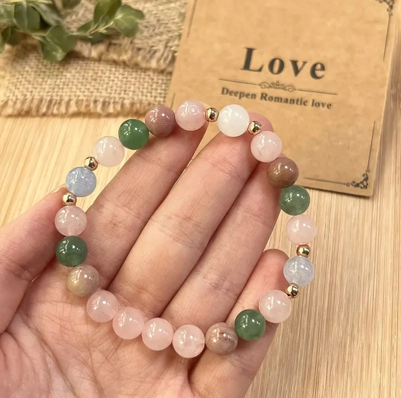 Bracelet "Love & Harmonie" - Quartz Rose et Pierres d'Amour