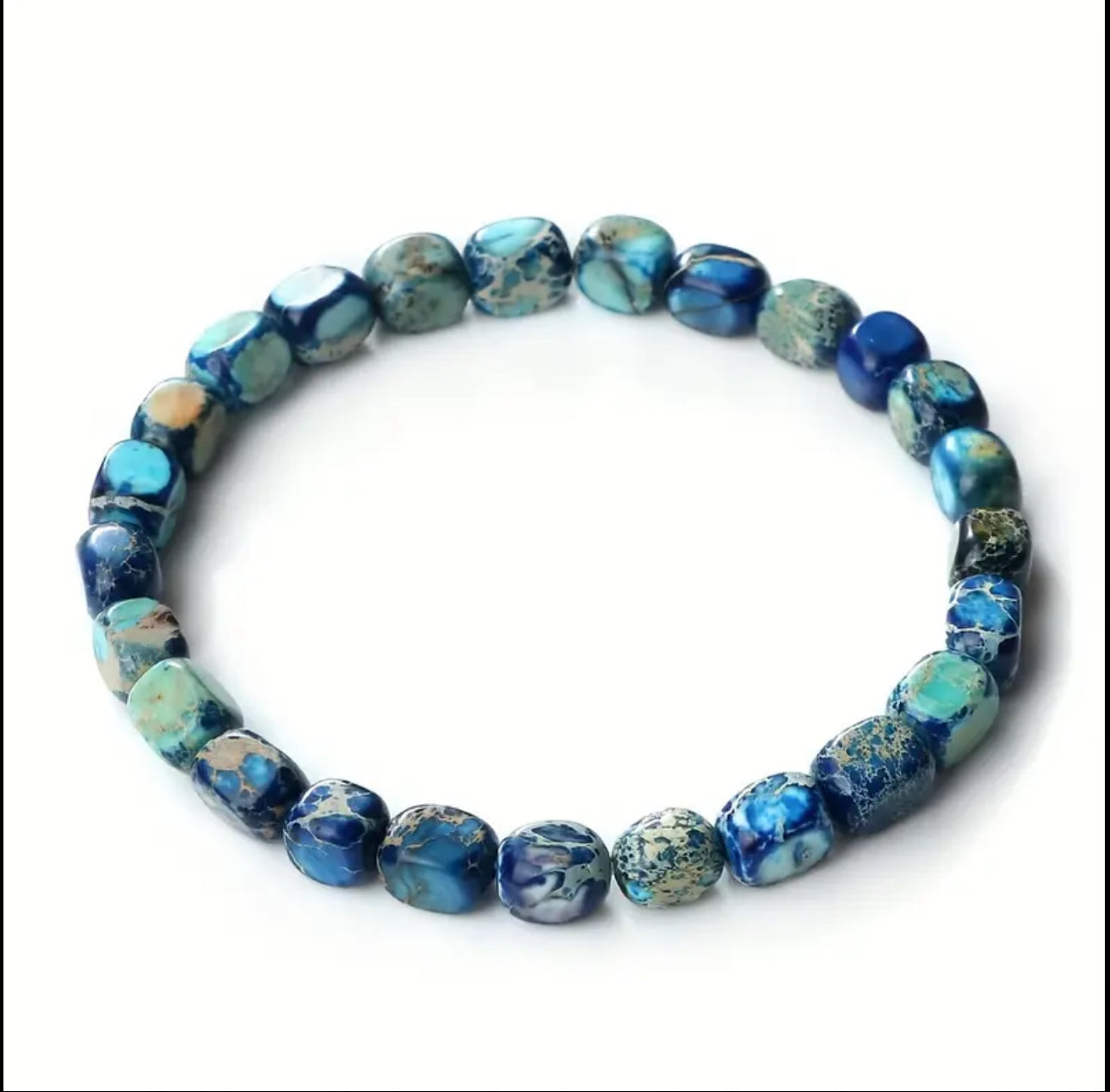 Bracelet "Sérénité Océane" en Jaspe Bleu