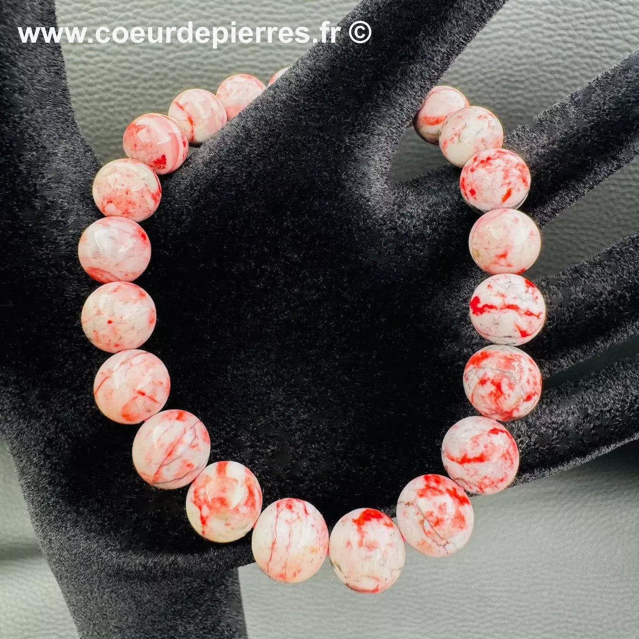 Bracelet Apaisant en Howlite Teintée Rose et Jaune