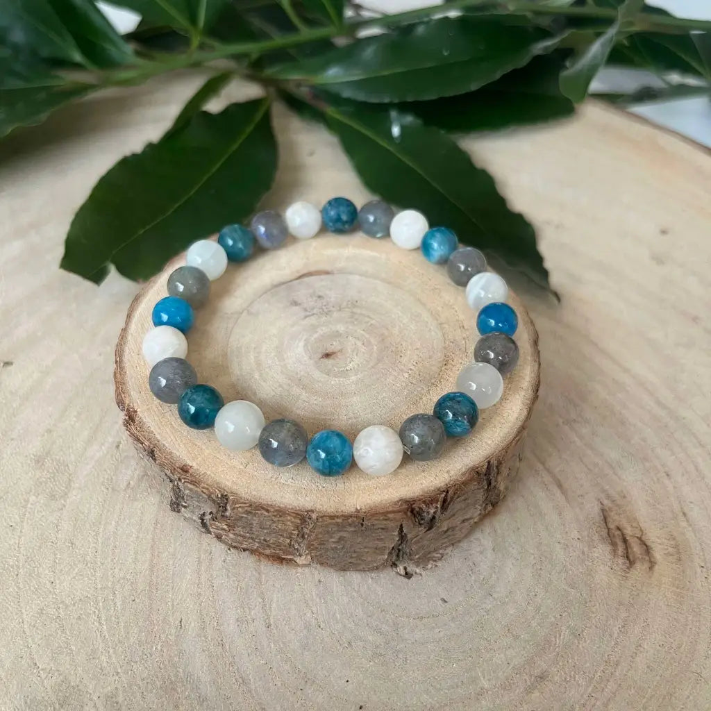 Bracelet en Quartz Rose, Lapis Lazuli et Labradorite – Sérénité et Clarté Mentale