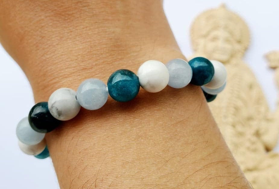 Bracelet en Quartz Rose, Lapis Lazuli et Labradorite – Sérénité et Clarté Mentale