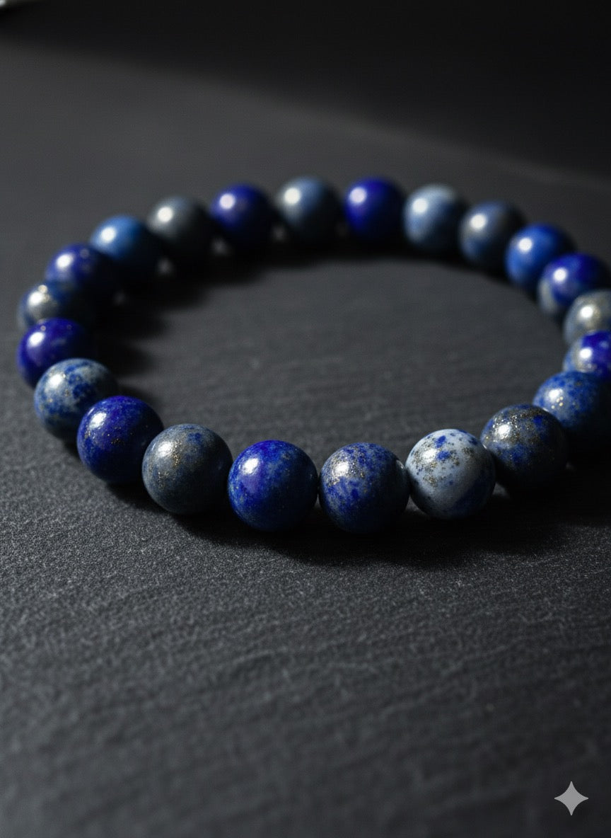 Bracelet "Clarté Sereine" en Lapis-Lazuli Denim