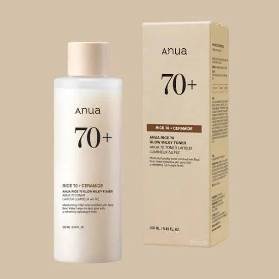 Anua - Rice 70 Glow Milky Toner - Tonique éclaircissant laiteux au riz