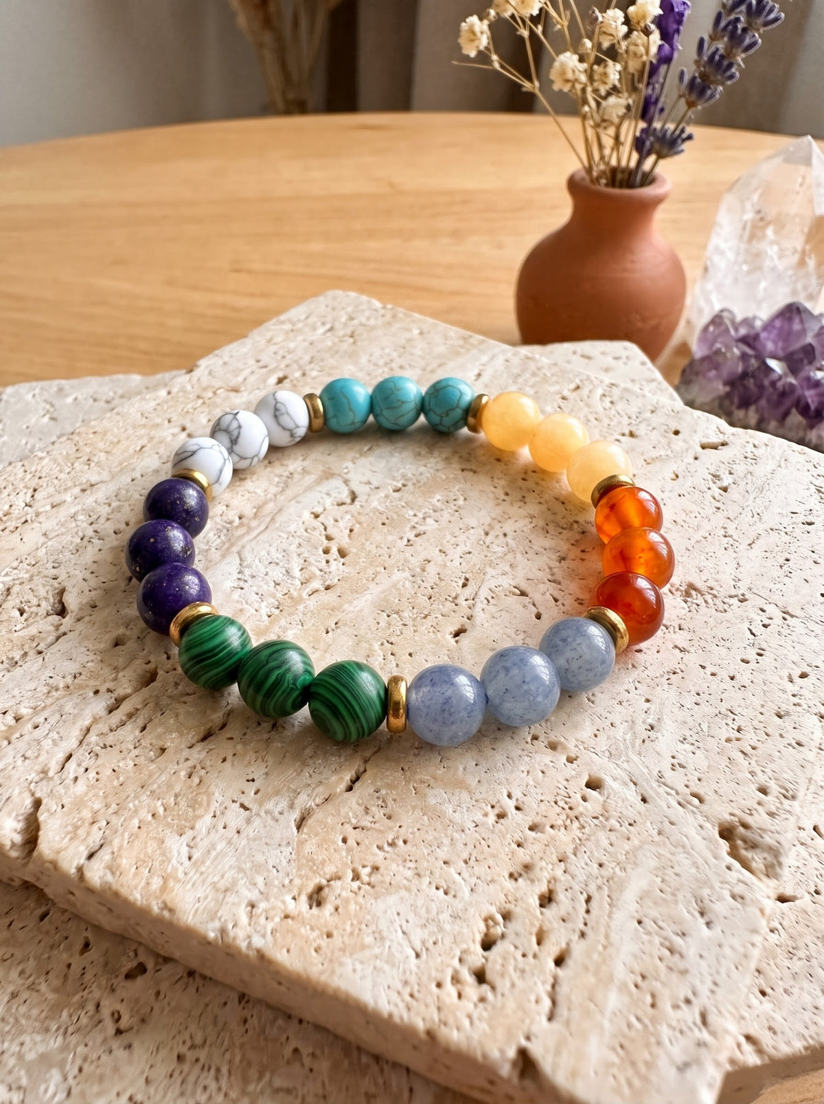 Bracelet "Harmonie des 7 Chakras" en Pierres Naturelles