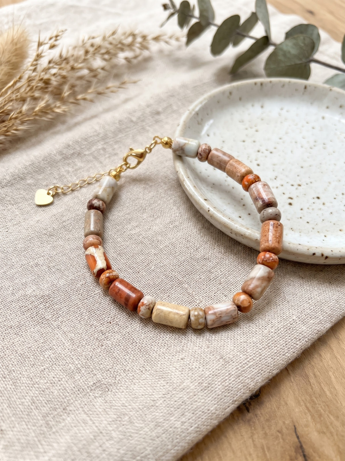 Bracelet Bohème "Terre Sauvage" – Jaspe & Pierres Naturelles aux Tons Chauds