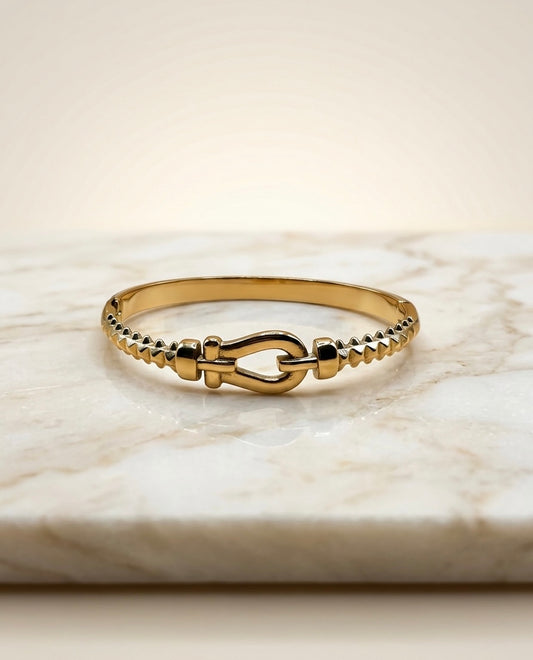 Bracelet Jonc "Amazone" – Mors Équestre et Clous en Acier 316L