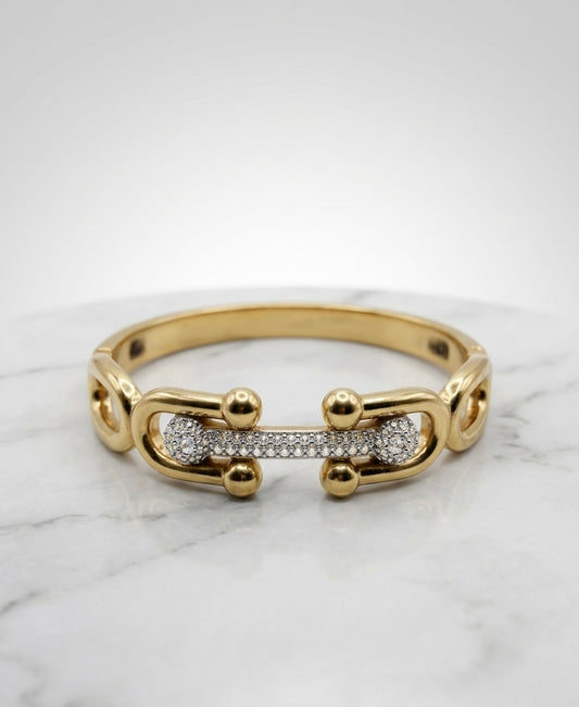 Bracelet Jonc "Nexus" – Acier Inoxydable 316L & Barre Pavée