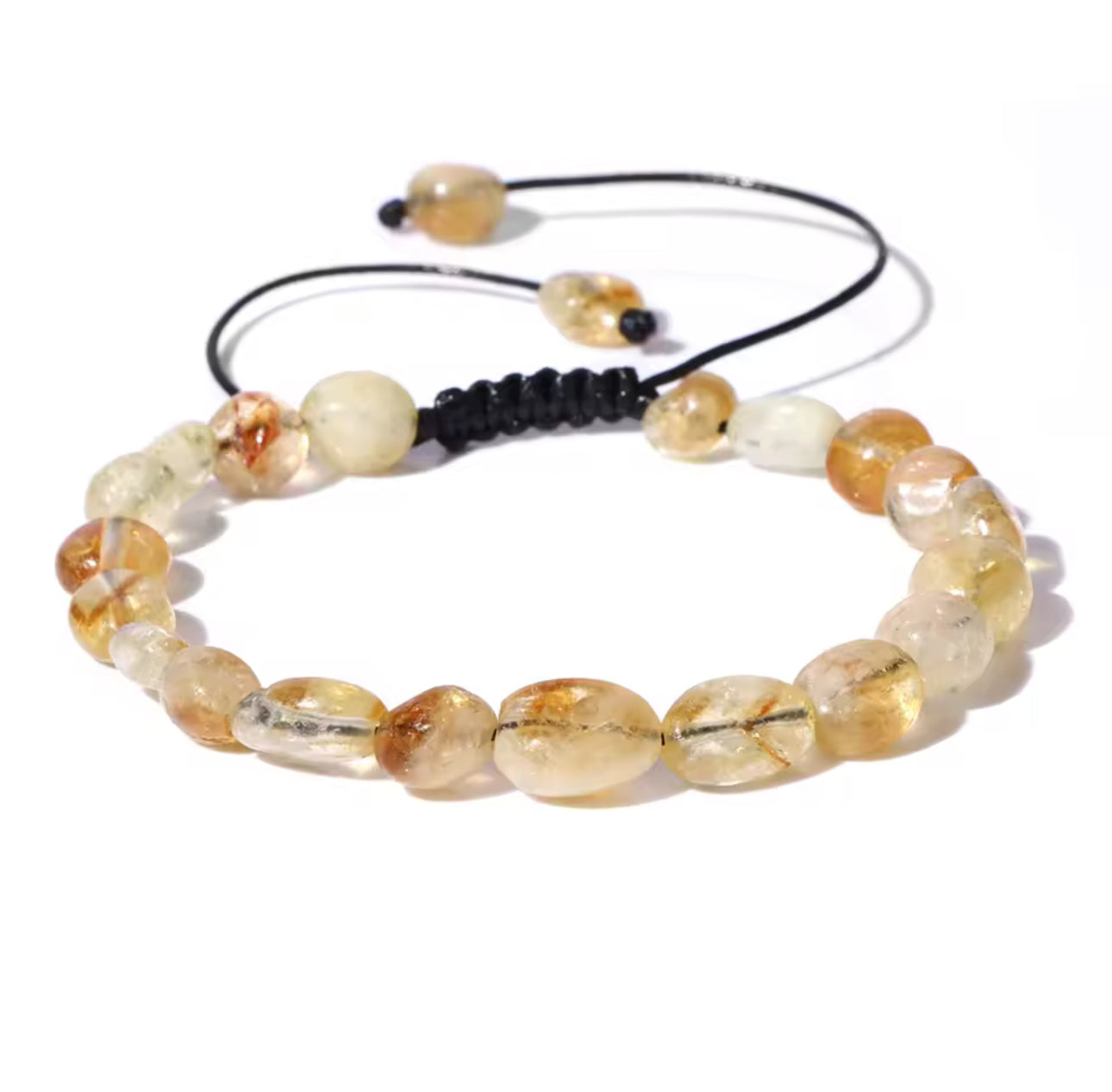 Bracelet "Rayon de Soleil" en Citrine (Pierres Roulées Ajustables)