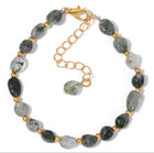 Bracelet "Équilibre Parfait" en Quartz Tourmaline (Pierres Roulées et Détails Dorés)