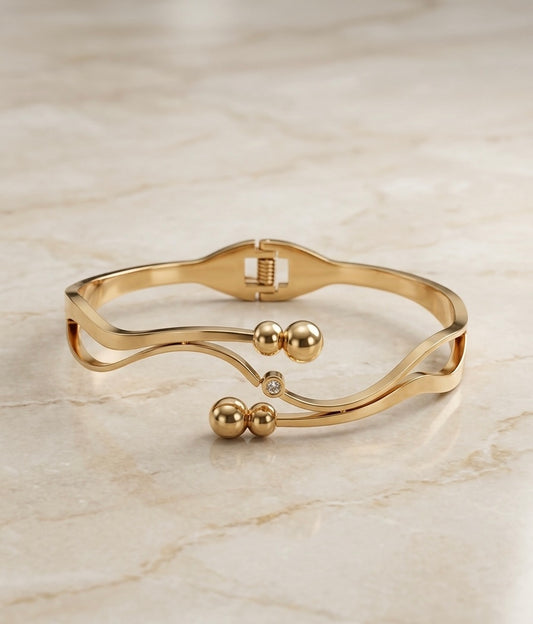 Bracelet Jonc "Symphonie" – Courbes Audacieuses & Acier Inoxydable 316L