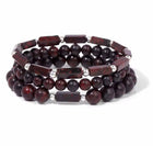 Ensemble de 3 bracelets "Élan Vital" en Grenat