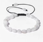 Bracelet "Éclat Lunaire" en Pierre de Lune (Pierres Roulées Ajustables)