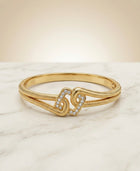 Bracelet Jonc "Lien d'Or" – Acier Inoxydable 316L & Pavé de Cristaux