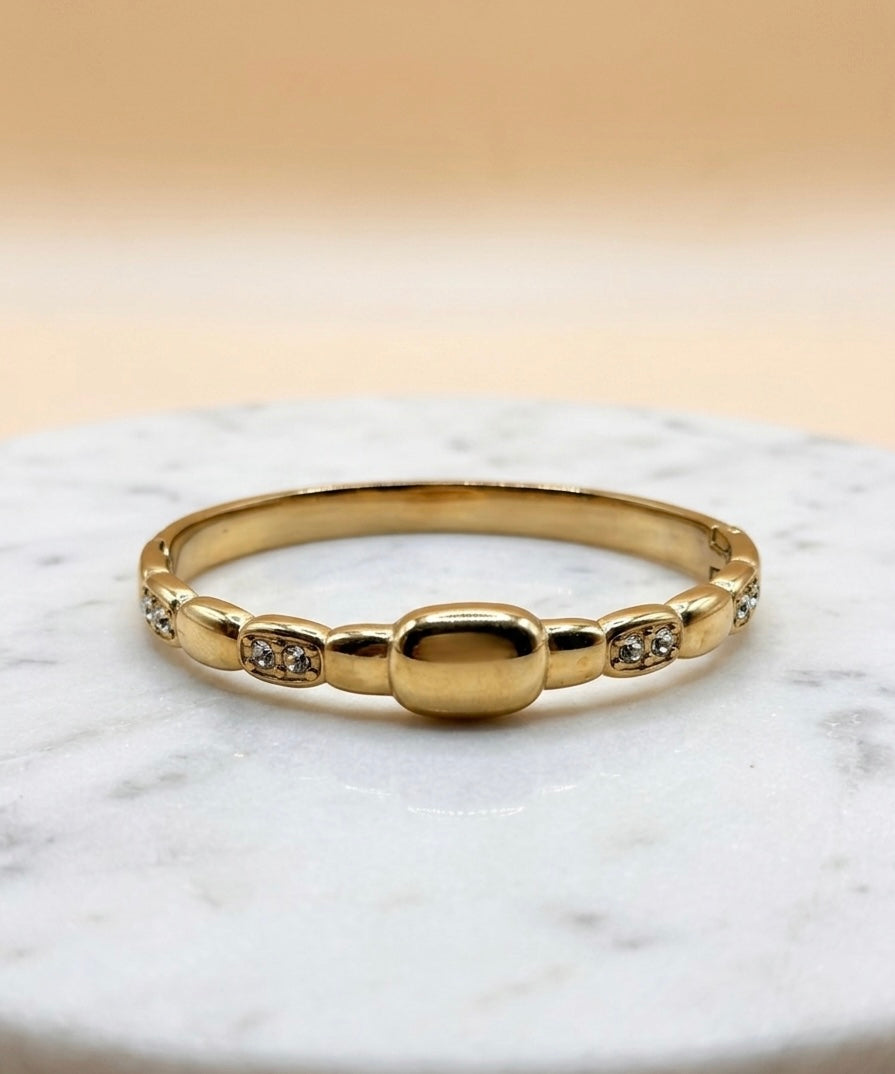 Bracelet Jonc "Alba" – Maillons Galbés & Cristaux