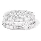 Ensemble de 3 bracelets "Pureté Minérale" en Howlite Blanche