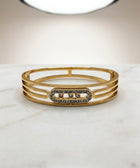 Bracelet Jonc "Trilogie Stellaire" – Acier Inoxydable 316L & Cristaux